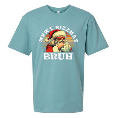 Rizz The Season Bruh. Mewy Funny Joke Rizz Christmas Sueded Cloud Jersey T-Shirt