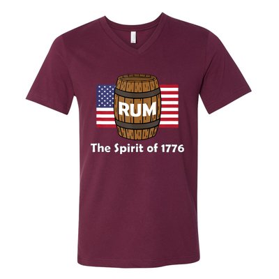 Rum Traveler Spirit Of 1776 America Usa 4th Of July V-Neck T-Shirt