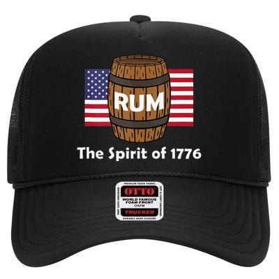 Rum Traveler Spirit Of 1776 America Usa High Crown Mesh Back Trucker Hat