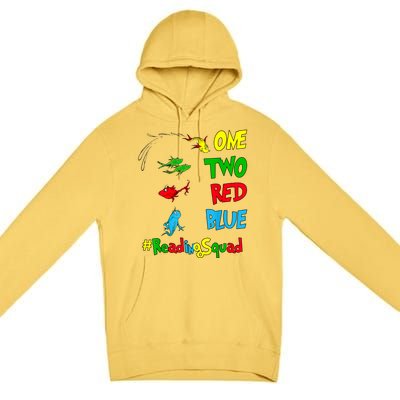 Reading Teacher Squad Oh The Places One Two Red Blue Fish Premium Pullover Hoodie