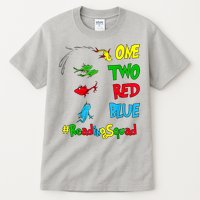 Reading Teacher Squad Oh The Places One Two Red Blue Fish Tall T-Shirt