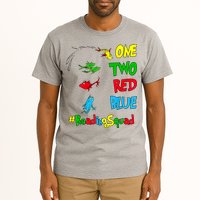 Reading Teacher Squad Oh The Places One Two Red Blue Fish Tall T-Shirt