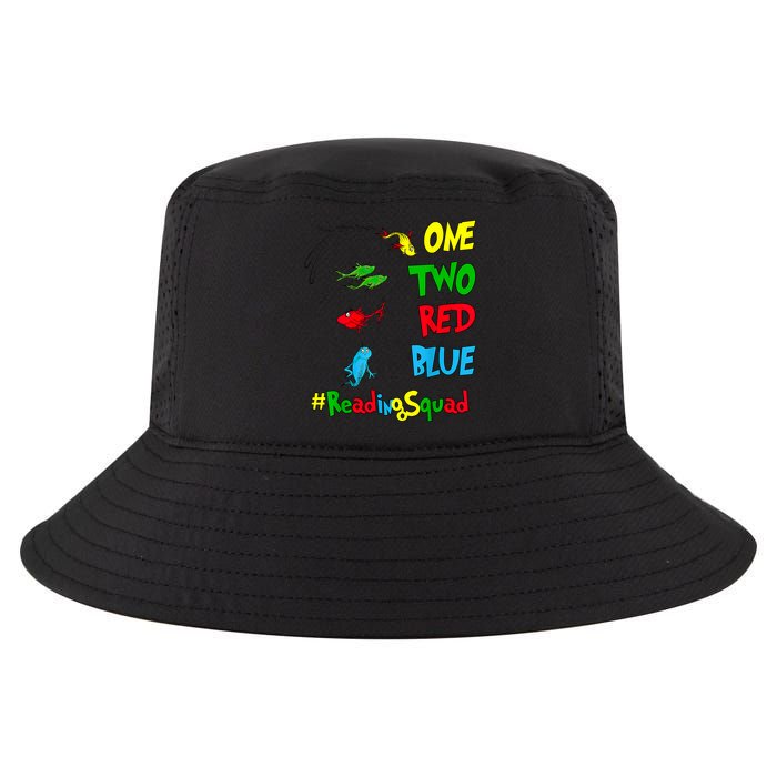 Reading Teacher Squad Oh The Places One Two Red Blue Fish Cool Comfort Performance Bucket Hat