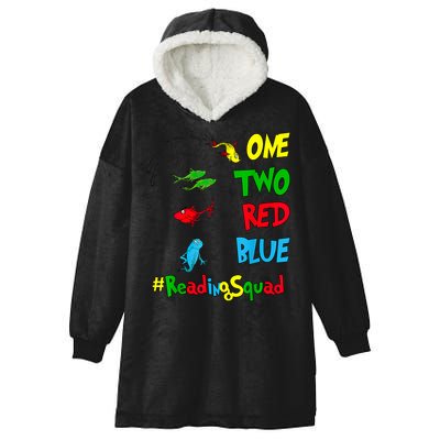 Reading Teacher Squad Oh The Places One Two Red Blue Fish Hooded Wearable Blanket