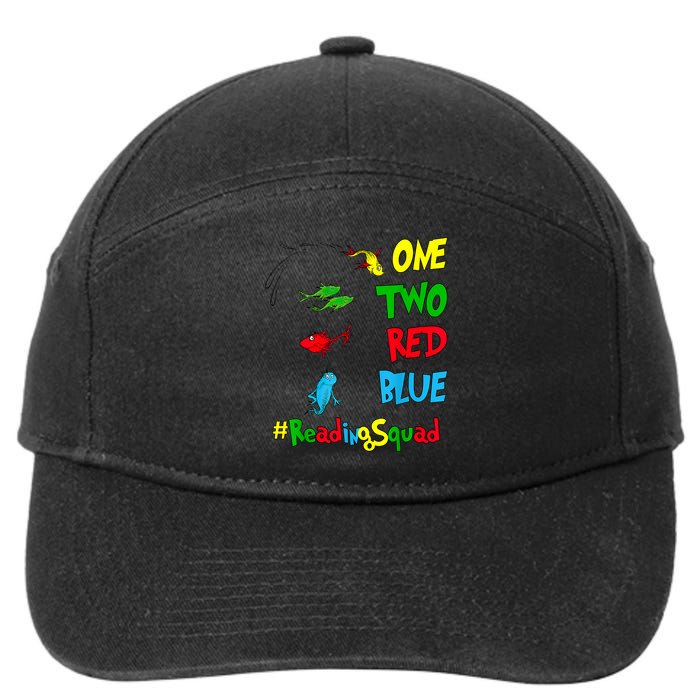 Reading Teacher Squad Oh The Places One Two Red Blue Fish 7-Panel Snapback Hat
