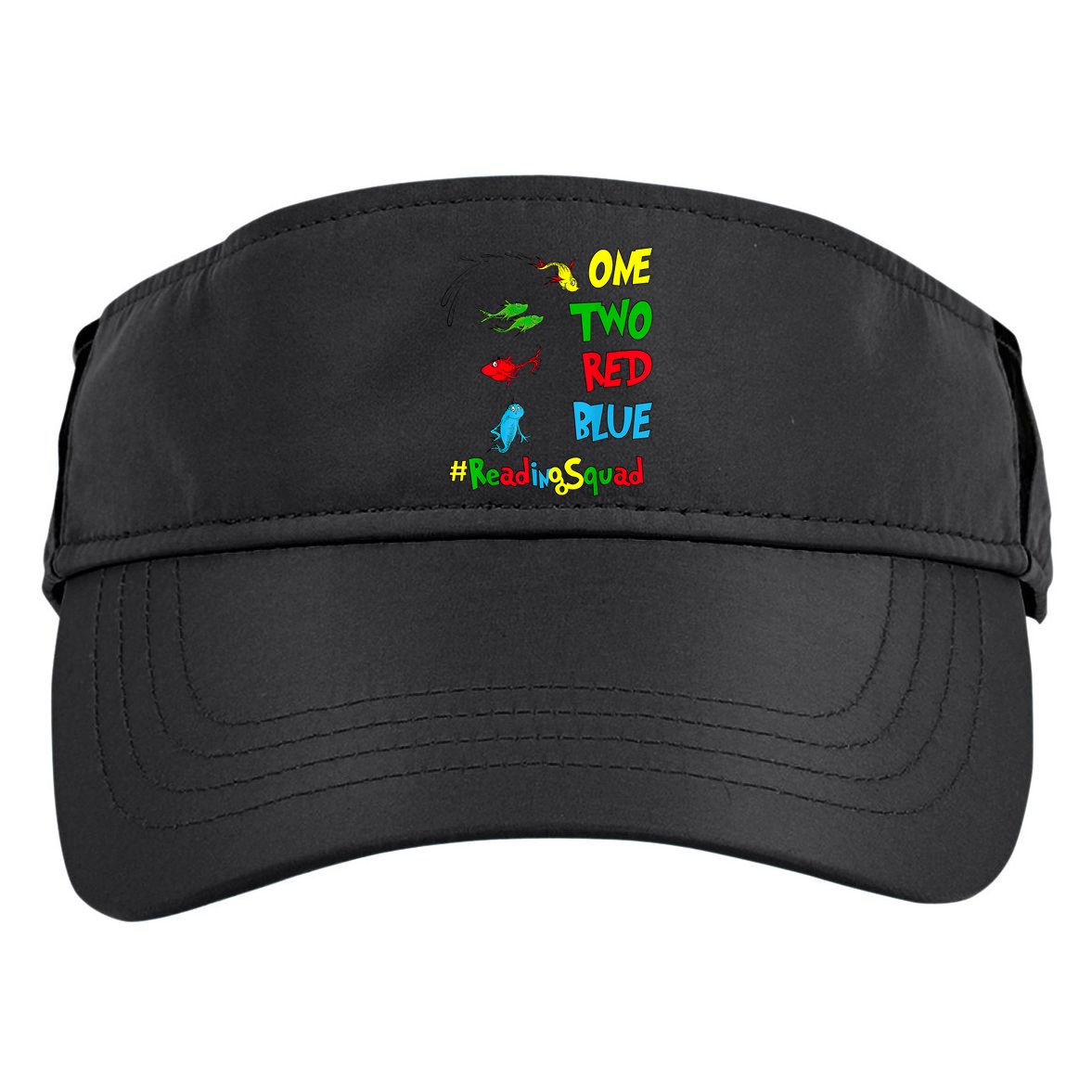 Reading Teacher Squad Oh The Places One Two Red Blue Fish Adult Drive Performance Visor
