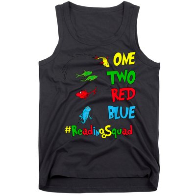 Reading Teacher Squad Oh The Places One Two Red Blue Fish Tank Top
