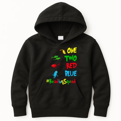 Reading Teacher Squad Oh The Places One Two Red Blue Fish Kids Hoodie