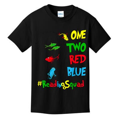 Reading Teacher Squad Oh The Places One Two Red Blue Fish Kids T-Shirt