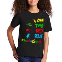 Reading Teacher Squad Oh The Places One Two Red Blue Fish Kids T-Shirt