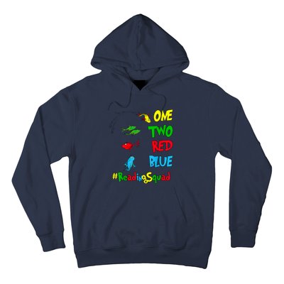 Reading Teacher Squad Oh The Places One Two Red Blue Fish Hoodie