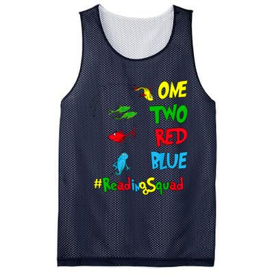 Reading Teacher Squad Oh The Places One Two Red Blue Fish Mesh Reversible Basketball Jersey Tank