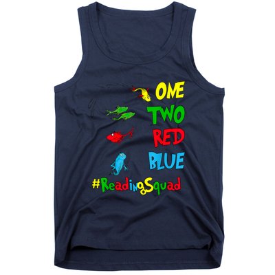 Reading Teacher Squad Oh The Places One Two Red Blue Fish Tank Top