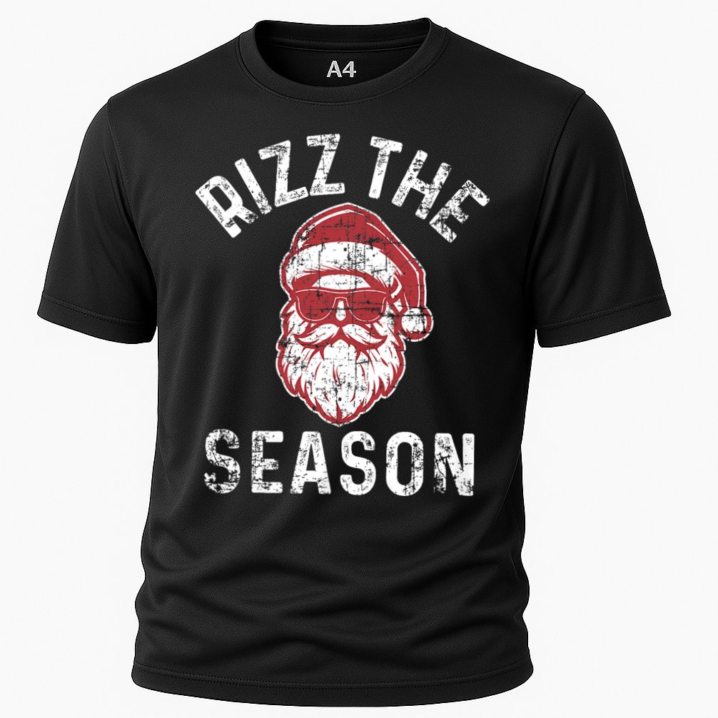 Rizz The Season Funny Christmas Santa Claus Rizzler Cooling Performance Crew T-Shirt