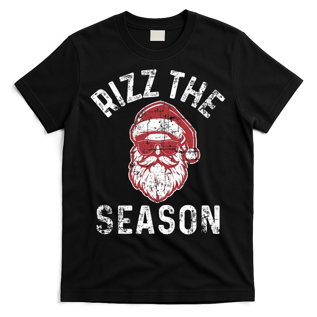Rizz The Season Funny Christmas Santa Claus Rizzler T-Shirt