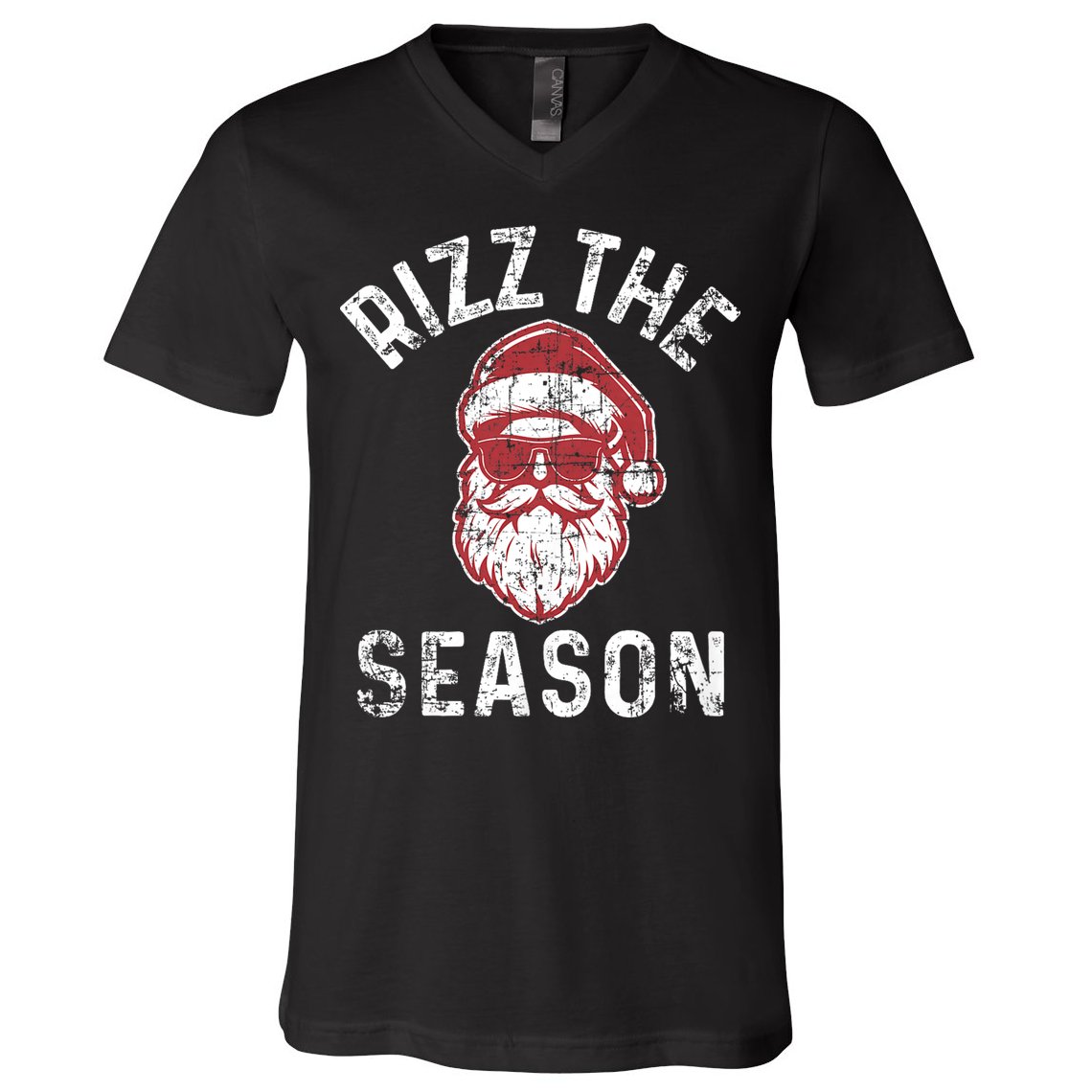 Rizz The Season Funny Christmas Santa Claus Rizzler V-Neck T-Shirt