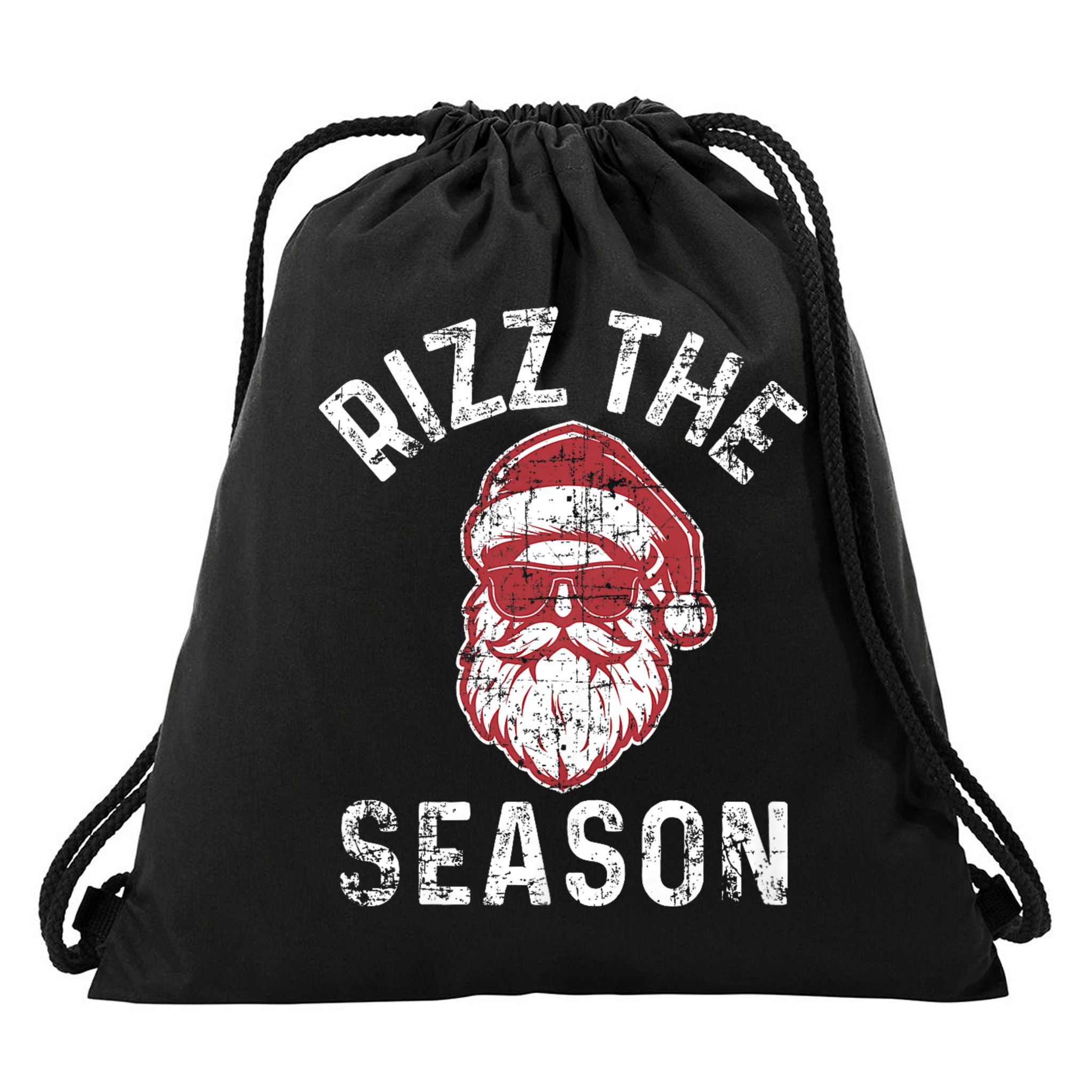 Rizz The Season Funny Christmas Santa Claus Rizzler Drawstring Bag
