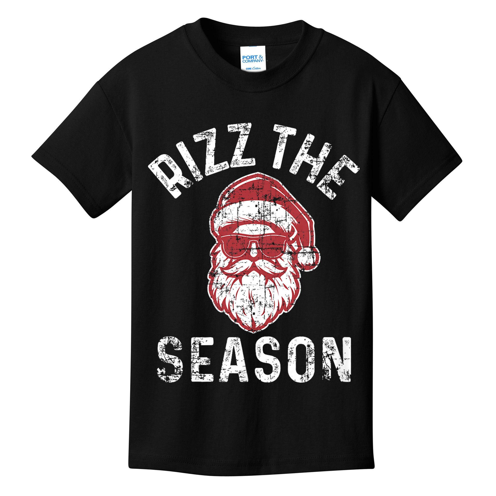 Rizz The Season Funny Christmas Santa Claus Rizzler Kids T-Shirt