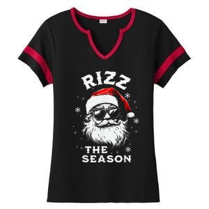 Rizz The Season Santa Claus Rizzmas Funny Christmas Ladies Halftime Notch Neck Tee