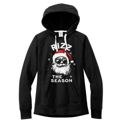 Rizz The Season Santa Claus Rizzmas Funny Christmas Women's Fleece Hoodie