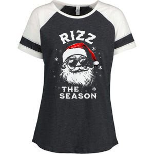 Rizz The Season Santa Claus Rizzmas Funny Christmas Enza Ladies Jersey Colorblock Tee