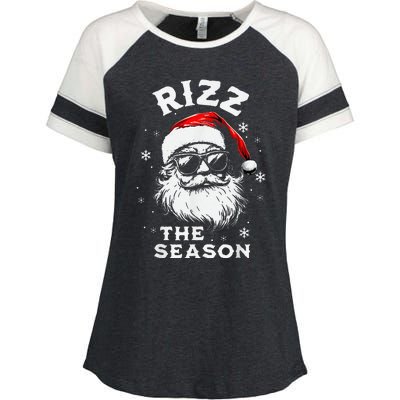 Rizz The Season Santa Claus Rizzmas Funny Christmas Enza Ladies Jersey Colorblock Tee