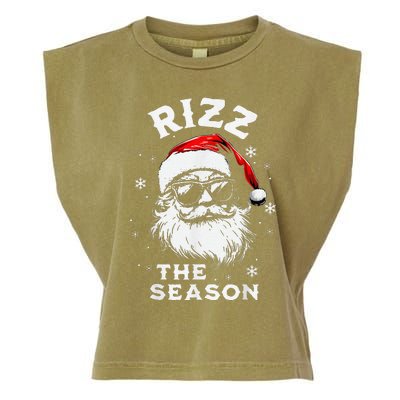 Rizz The Season Santa Claus Rizzmas Funny Christmas Garment-Dyed Women's Muscle Tee