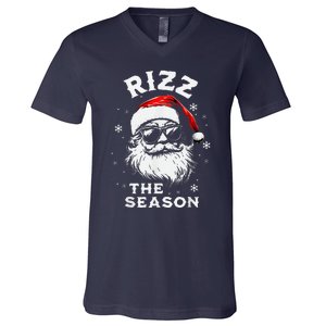 Rizz The Season Santa Claus Rizzmas Funny Christmas V-Neck T-Shirt