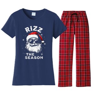 Rizz The Season Santa Claus Rizzmas Funny Christmas Women's Flannel Pajama Set