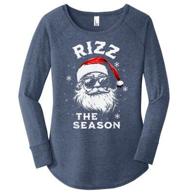 Rizz The Season Santa Claus Rizzmas Funny Christmas Women's Perfect Tri Tunic Long Sleeve Shirt