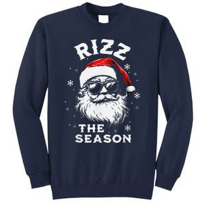 Rizz The Season Santa Claus Rizzmas Funny Christmas Tall Sweatshirt