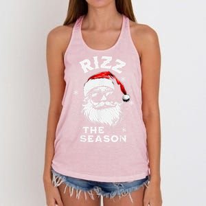 Rizz The Season Santa Claus Rizzmas Funny Christmas Women's Knotted Racerback Tank