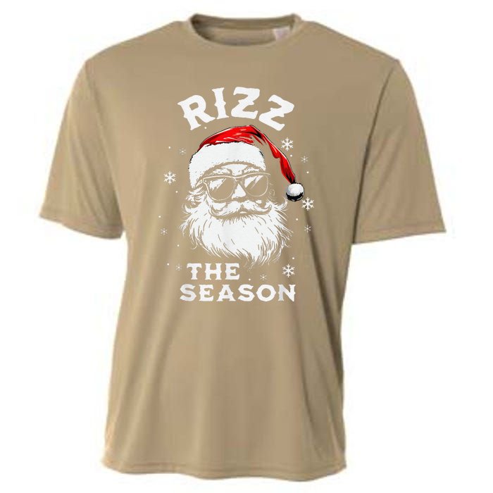 Rizz The Season Santa Claus Rizzmas Funny Christmas Cooling Performance Crew T-Shirt