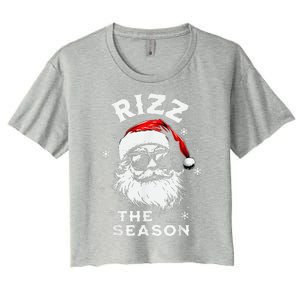 Rizz The Season Santa Claus Rizzmas Funny Christmas Women's Crop Top Tee