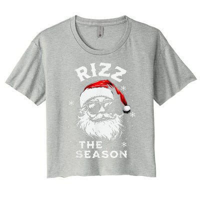 Rizz The Season Santa Claus Rizzmas Funny Christmas Women's Crop Top Tee