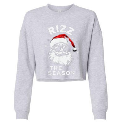 Rizz The Season Santa Claus Rizzmas Funny Christmas Cropped Pullover Crew