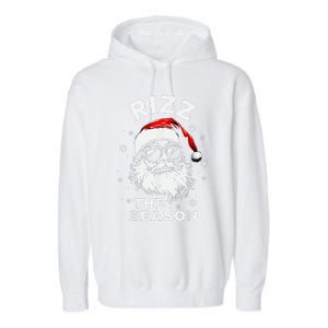 Rizz The Season Santa Claus Rizzmas Funny Christmas Garment-Dyed Fleece Hoodie