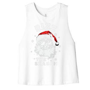 Rizz The Season Santa Claus Rizzmas Funny Christmas Women's Racerback Cropped Tank