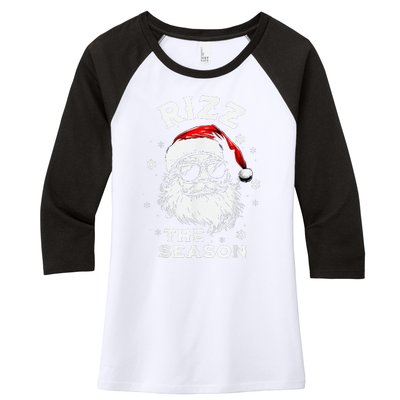 Rizz The Season Santa Claus Rizzmas Funny Christmas Women's Tri-Blend 3/4-Sleeve Raglan Shirt