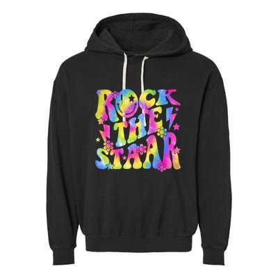 Rock The Staar Rock The Test Test Day Teachers Motivational Garment-Dyed Fleece Hoodie