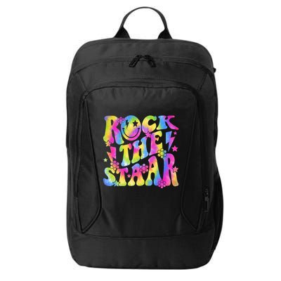 Rock The Staar Rock The Test Test Day Teachers Motivational City Backpack
