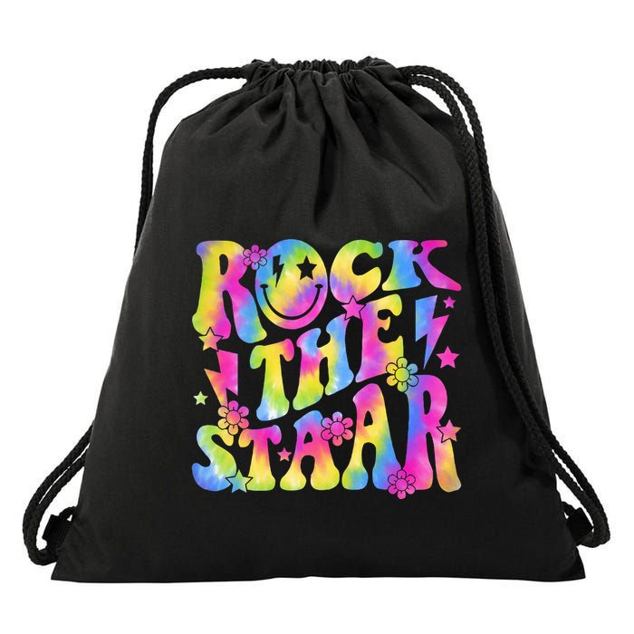Rock The Staar Rock The Test Test Day Teachers Motivational Drawstring Bag