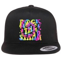 Rock The Staar Rock The Test Test Day Teachers Motivational Flat Bill Trucker Hat