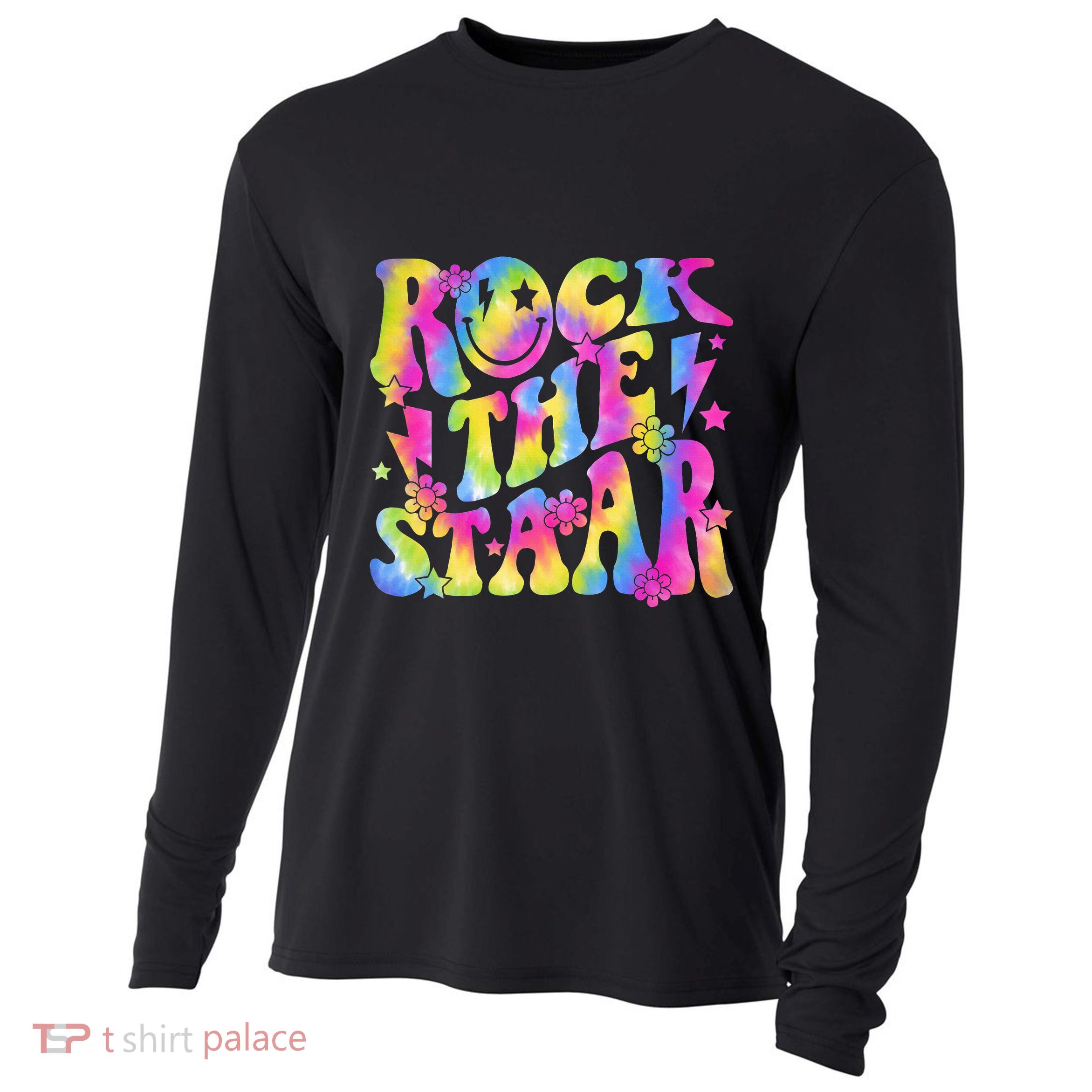 Rock The Staar Rock The Test Test Day Teachers Motivational Cooling Performance Long Sleeve Crew