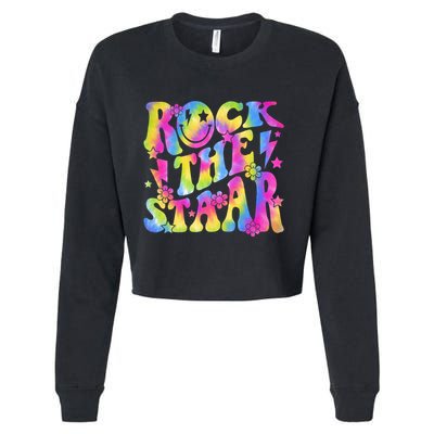 Rock The Staar Rock The Test Test Day Teachers Motivational Cropped Pullover Crew
