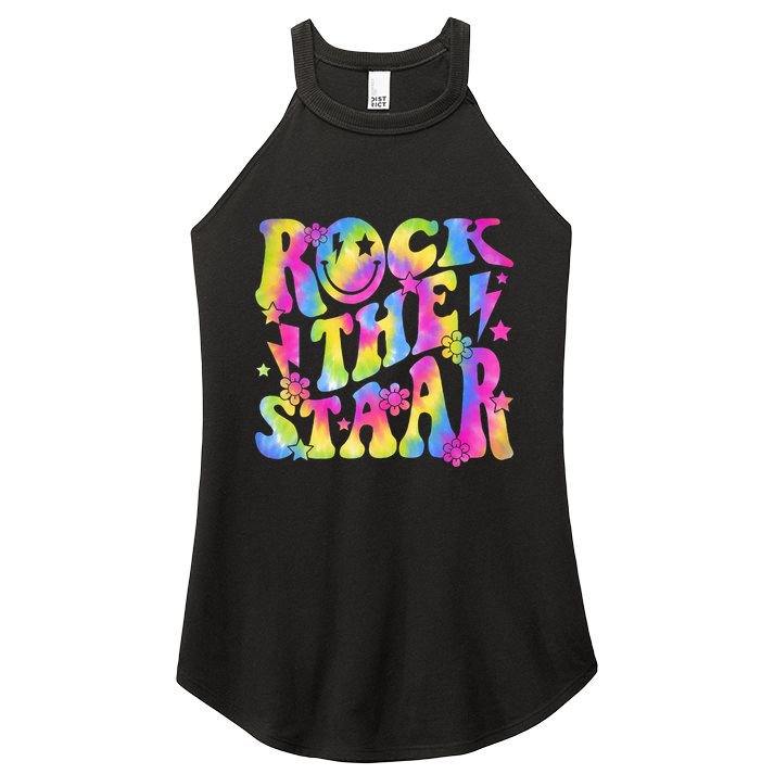Rock The Staar Rock The Test Test Day Teachers Motivational Women's Perfect Tri Rocker Tank