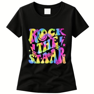 Rock The Staar Rock The Test Test Day Teachers Motivational Womens T-Shirt