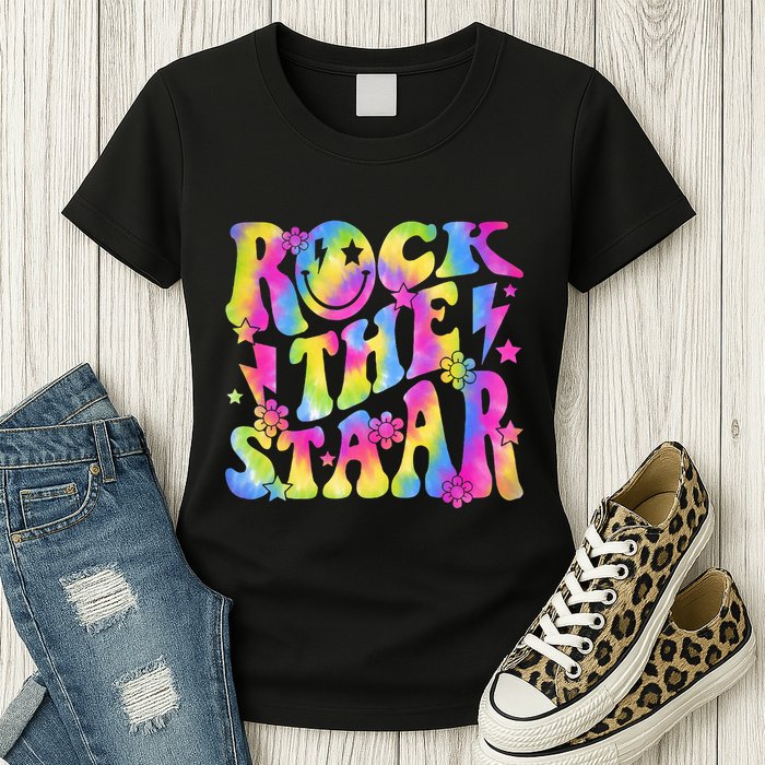 Rock The Staar Rock The Test Test Day Teachers Motivational Womens T-Shirt