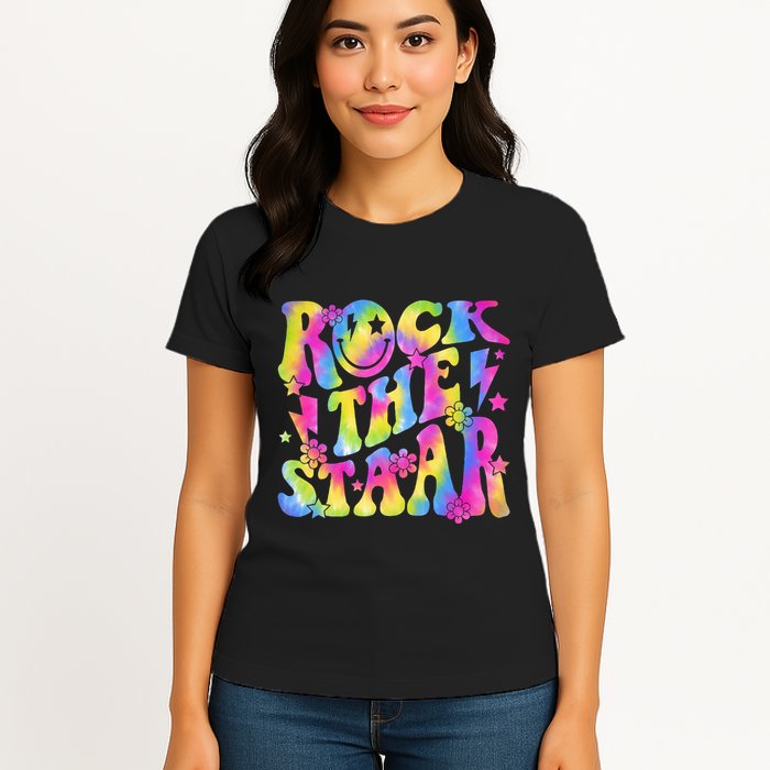 Rock The Staar Rock The Test Test Day Teachers Motivational Womens T-Shirt