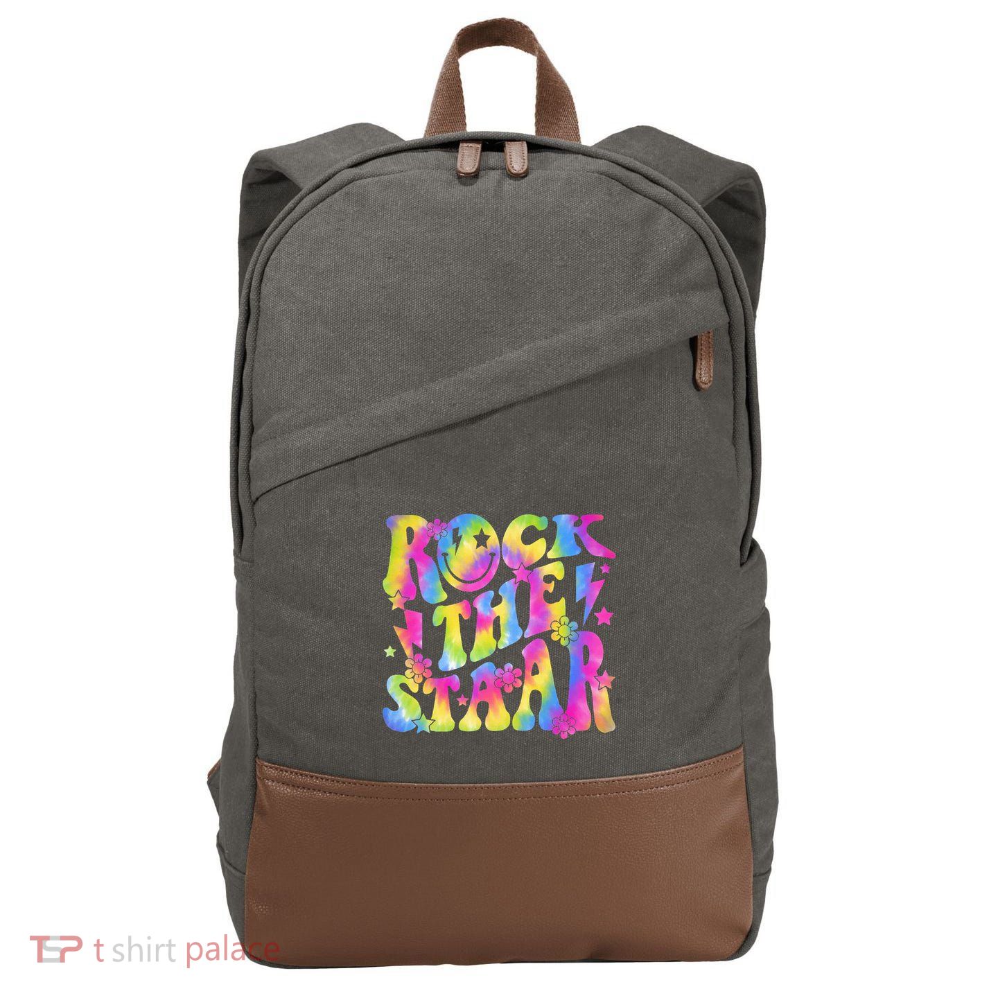 Rock The Staar Rock The Test Test Day Teachers Motivational Cotton Canvas Backpack